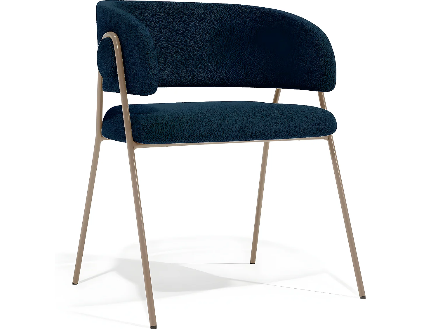 Chaise de salle à manger - Revêtue de tissu - Roaw Bleu foncé