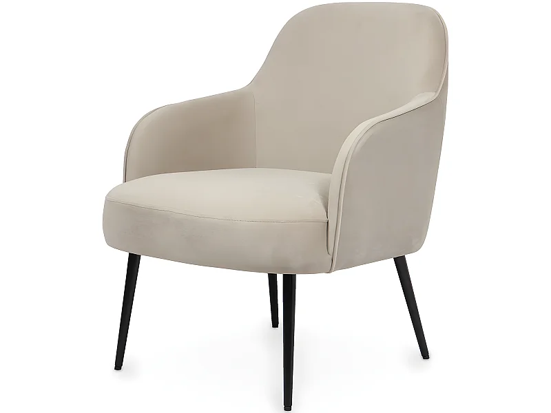 Fauteuil tapissé de velours - Hyra Taupe