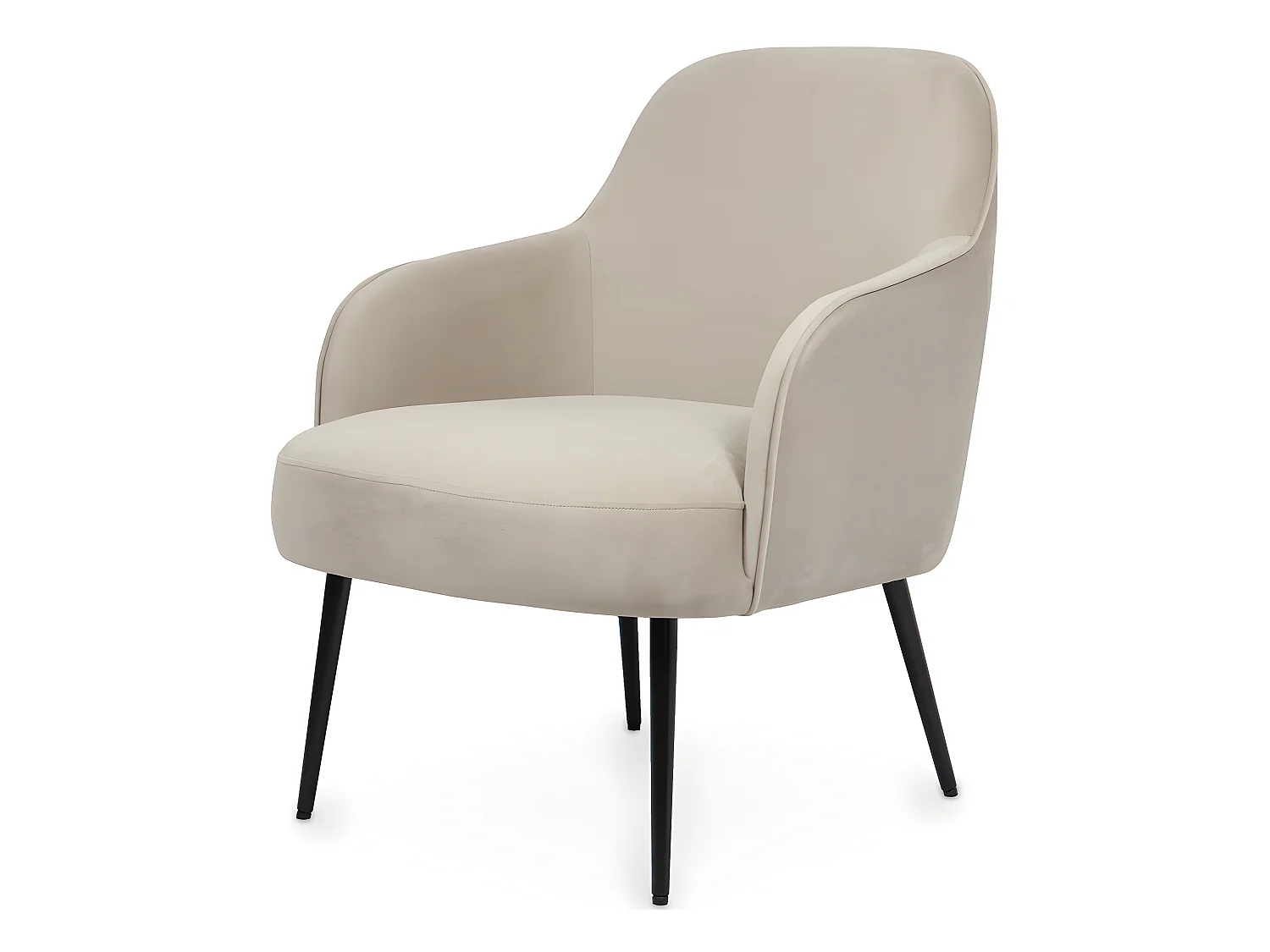 Fauteuil tapissé de velours - Hyra Taupe
