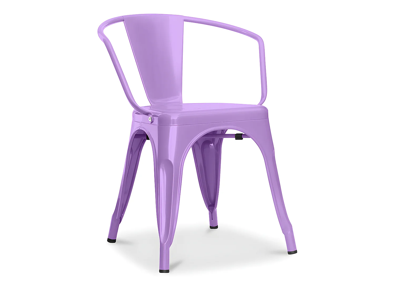 Chaise de salle à manger avec accoudoirs - Acier - Nouvelle édition - Stylix Violet Clair