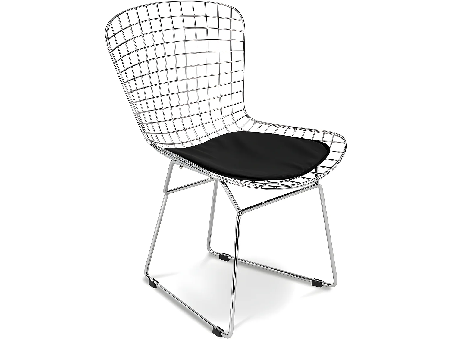 Chaise de salle à manger en acier - Grid Design - Lived Noir