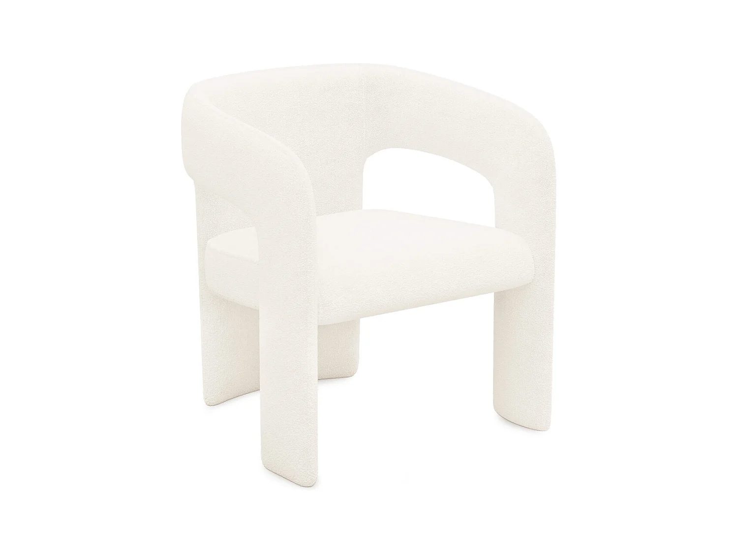 Chaise de salle à manger en bouclette fausse fourrure Tapissée - Boucles Blanches - Ashley Blanc