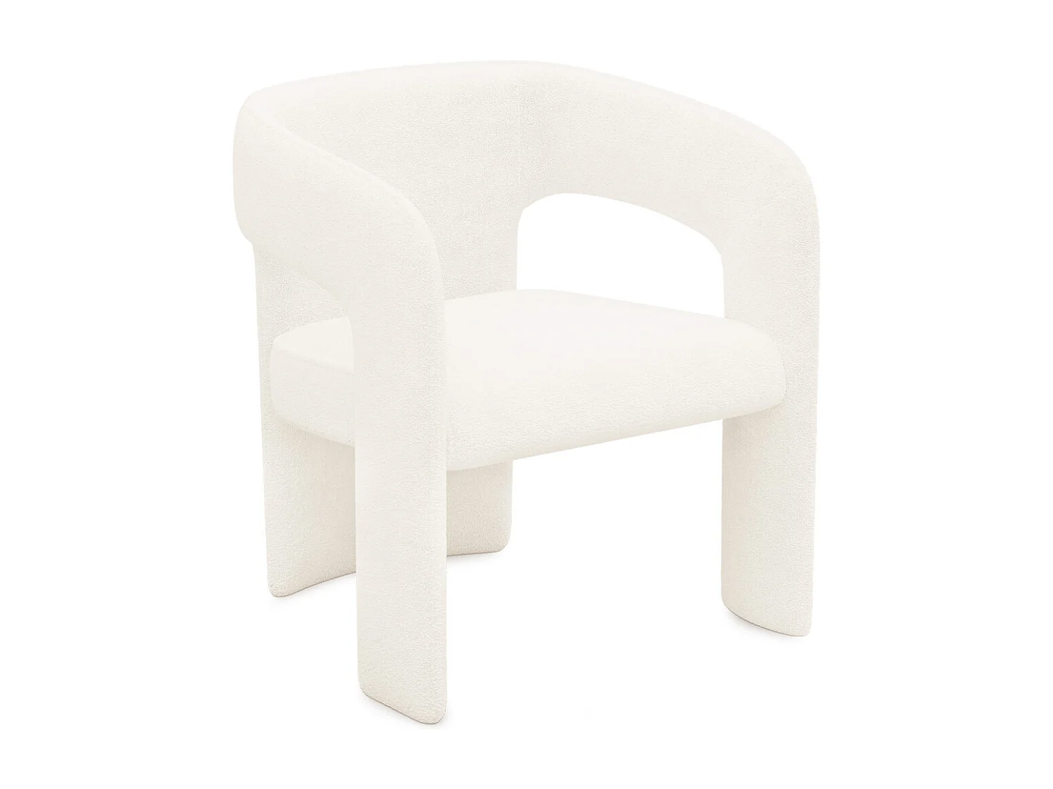 Chaise de salle à manger en bouclette fausse fourrure Tapissée - Boucles Blanches - Ashley Blanc