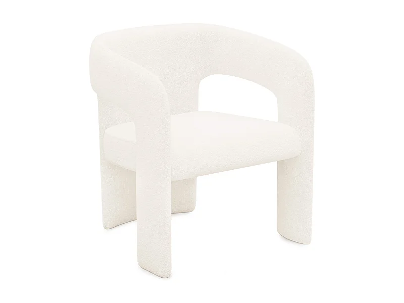 Sedia da pranzo imbottita - Bouclé Bianco - Ashley