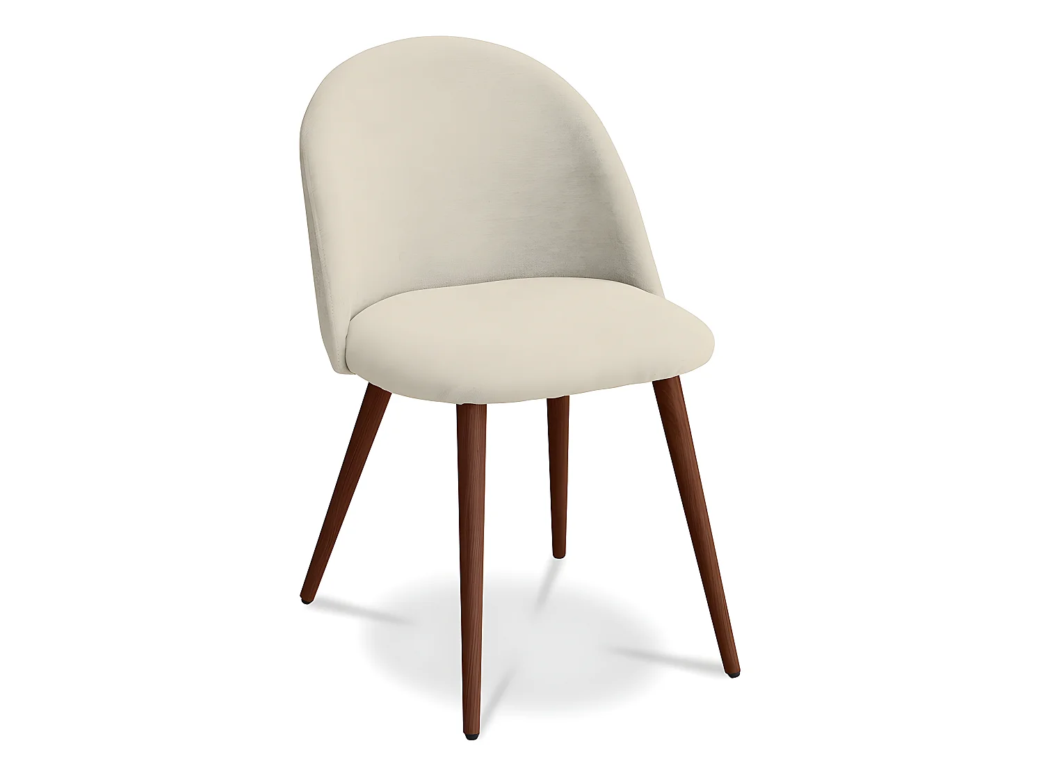 Chaise de salle à manger - Tapissée en tissu - Style scandinave - Evelyne Beige
