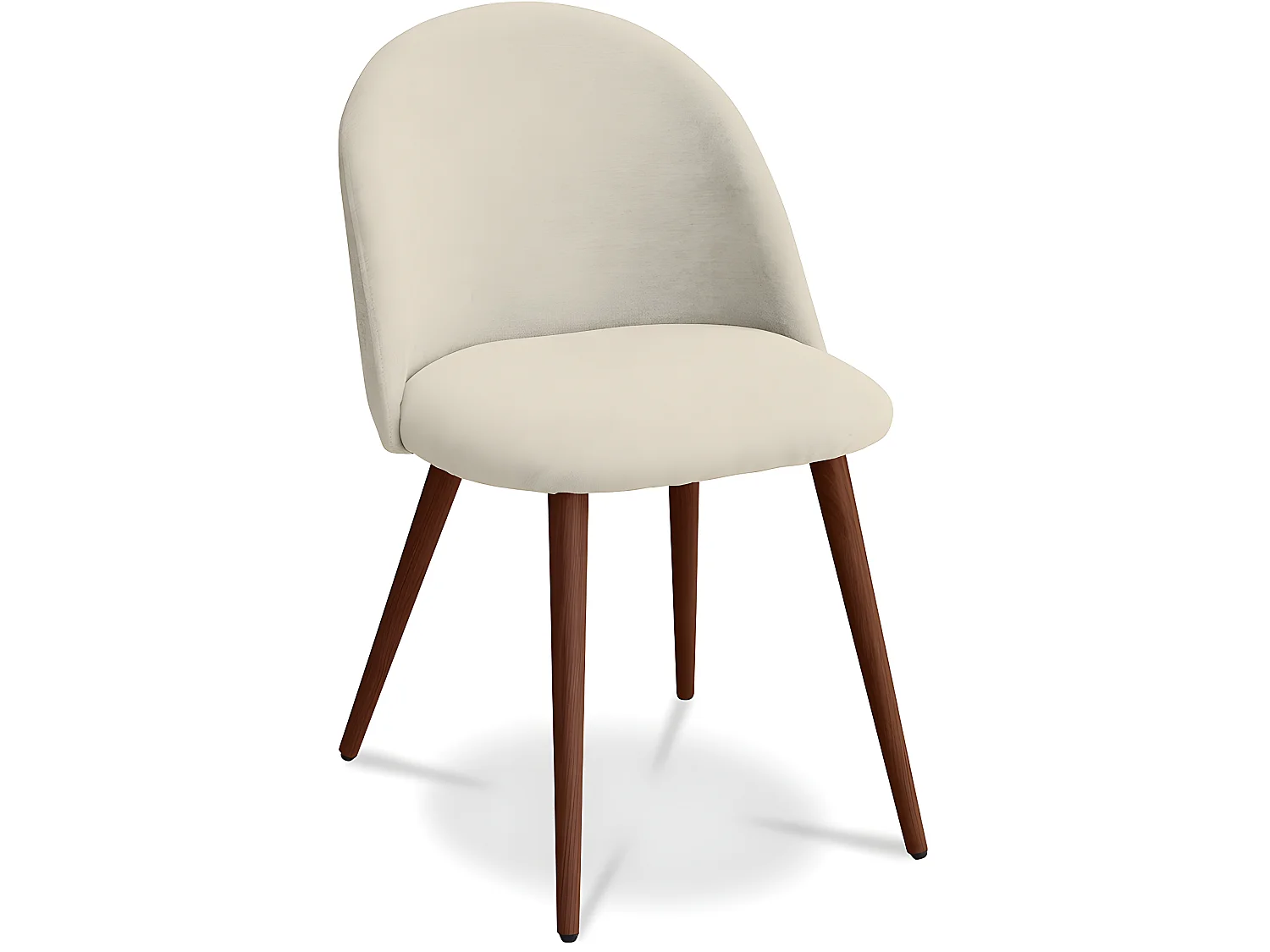 Chaise de salle à manger - Tapissée en tissu - Style scandinave - Evelyne Beige