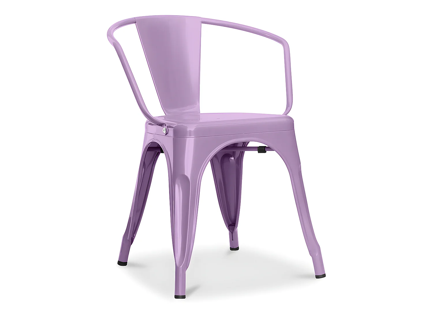 Chaise de salle à manger avec accoudoirs - Acier - Nouvelle édition - Stylix Violet pastel