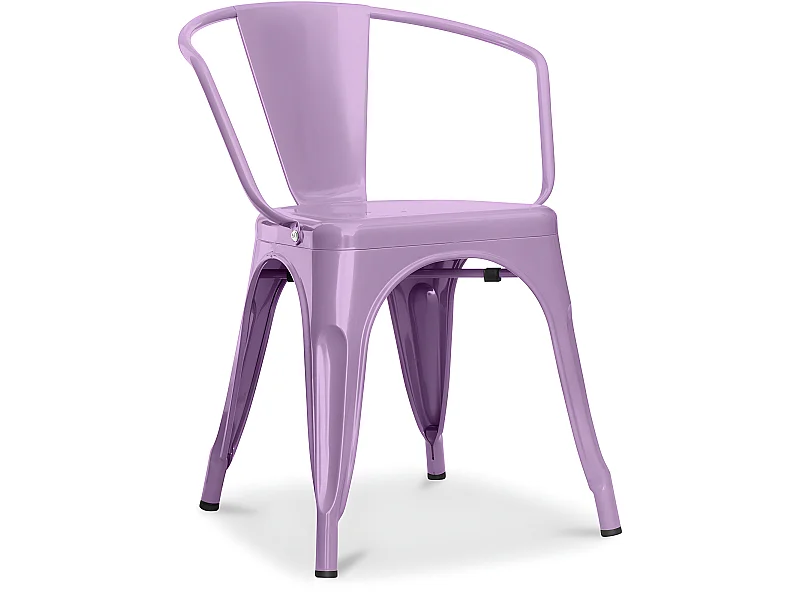 Chaise de salle à manger avec accoudoirs - Acier - Nouvelle édition - Stylix Violet pastel