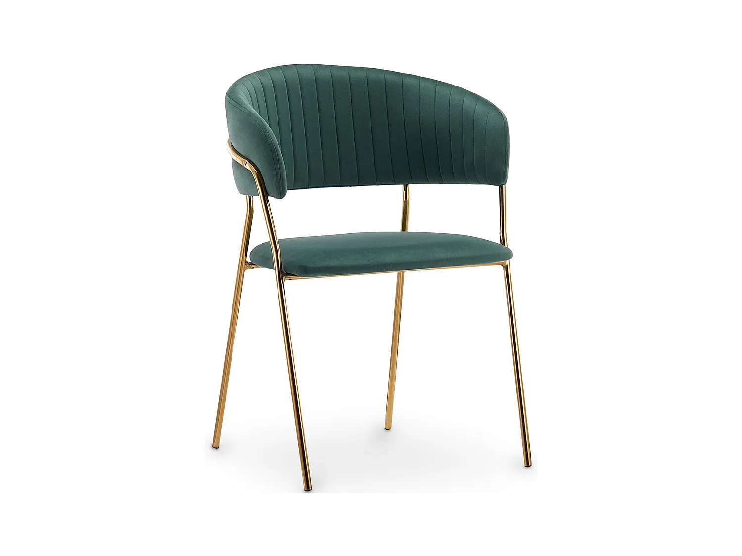 Chaise de salle à manger - Revêtue de velours - Gruna Vert foncé