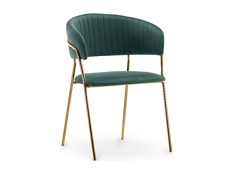 Chaise de salle à manger - Revêtue de velours - Gruna Vert foncé