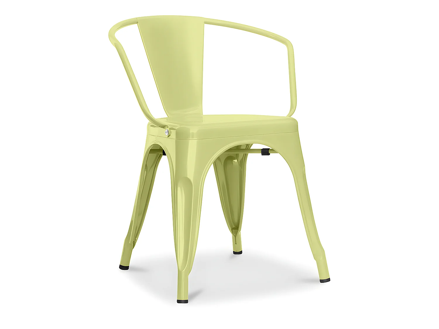 Chaise de salle à manger avec accoudoirs - Acier - Nouvelle édition - Stylix Jaune pâle