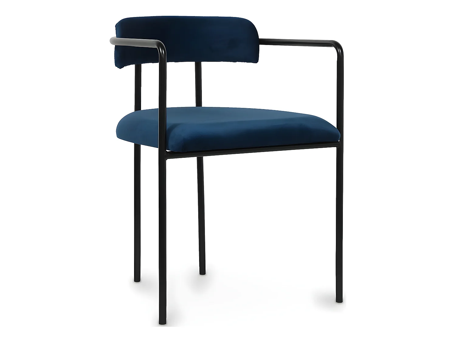 Chaise de salle à manger tapissée - Velours - Garne Bleu foncé