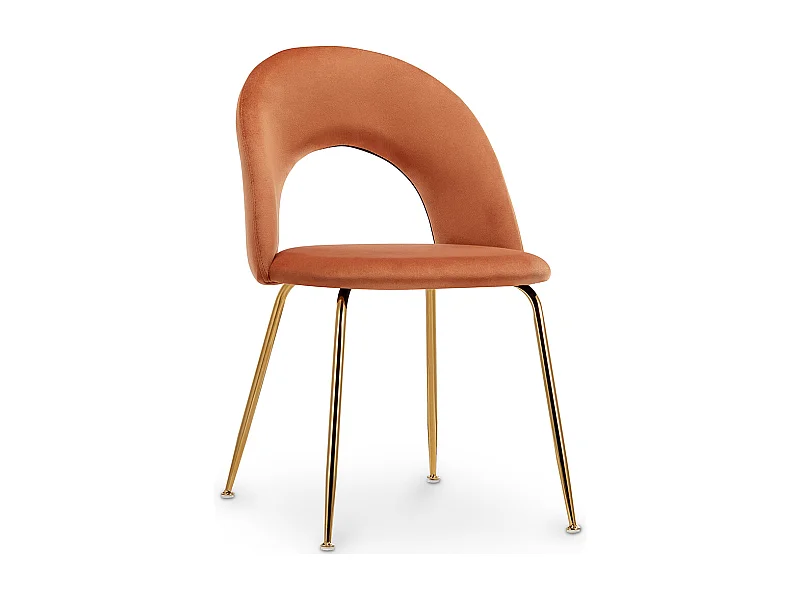 Chaise de Salle à Manger - Revêtue de Velours - Amarna Orange