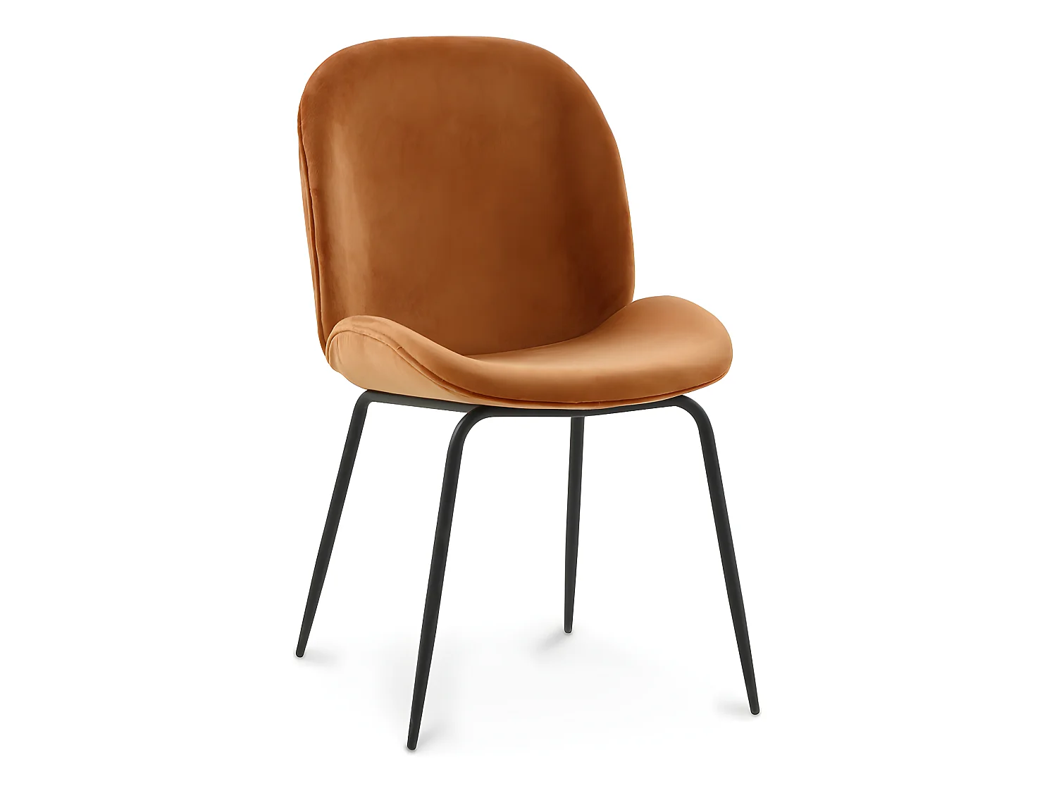 Chaise de salle à manger - Tapissée de velours - Rétro - Elias Brique