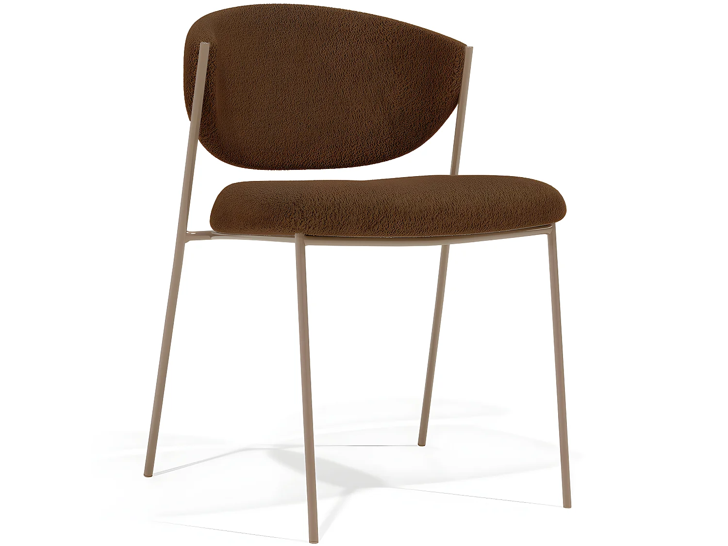 Silla de comedor - Tapizada en Tela Bouclé - Seda