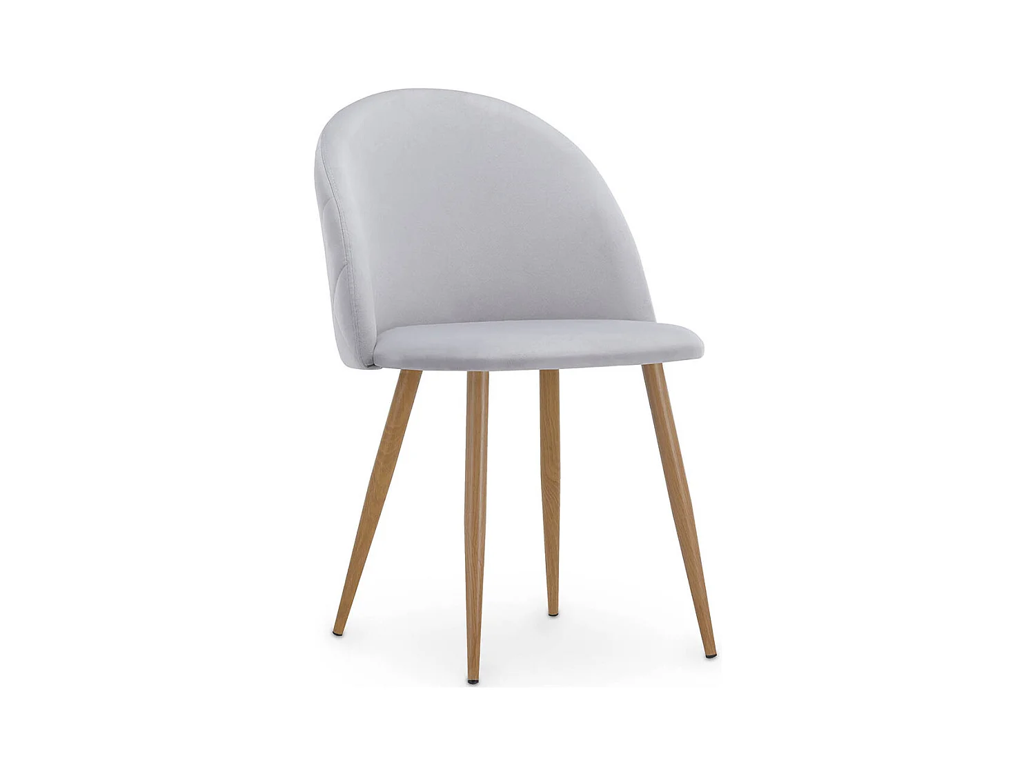 Chaise de Salle à Manger - Revêtue de Velours - Dossier avec Motif - Evelyne Gris clair