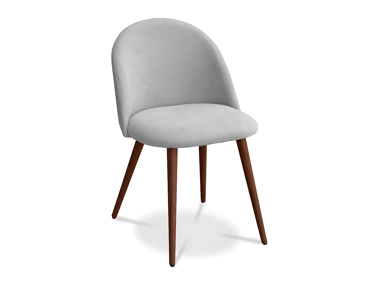 Chaise de salle à manger - Tapissée en tissu - Style scandinave - Evelyne Gris clair