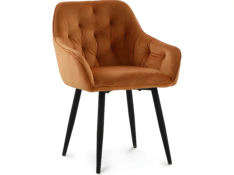 Silla De Comedor con Reposabrazos - Tapizada en Terciopelo - Alene