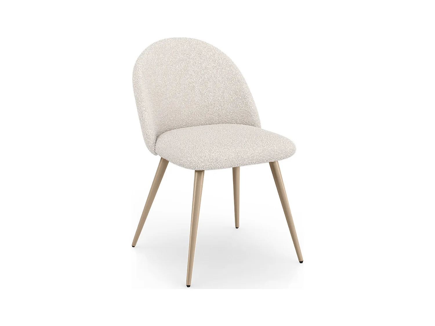 Chaise de salle à manger - Tapissée en tissu bouclé - Design scandinave - Evelyne Blanc