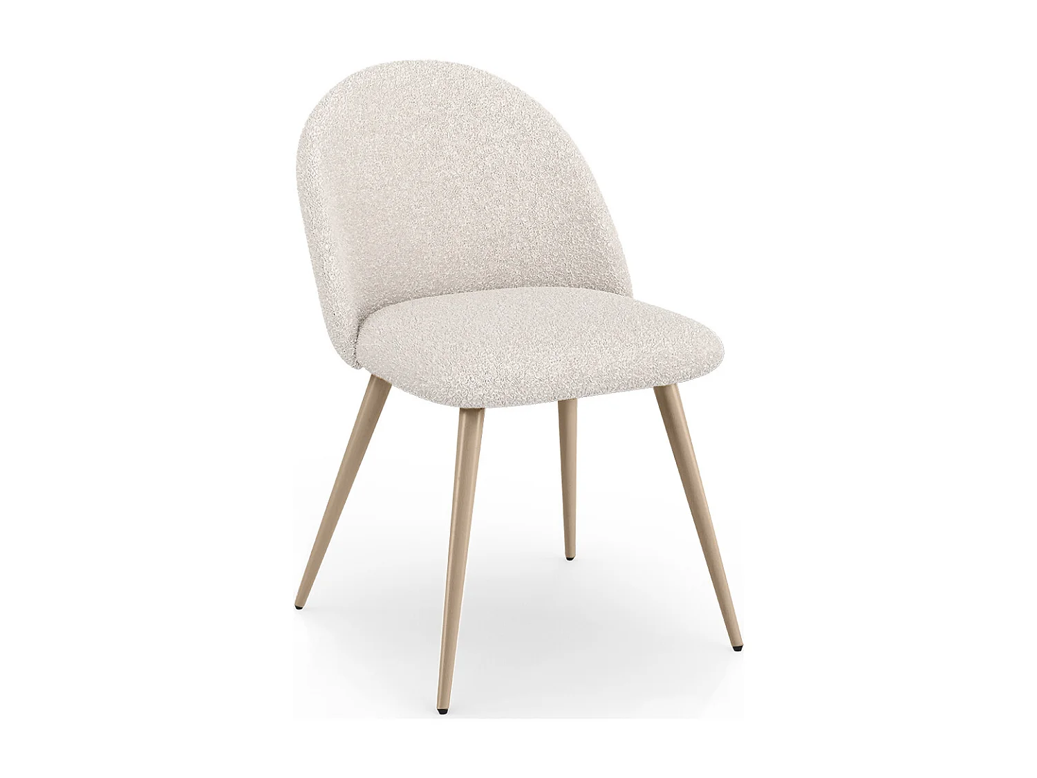 Chaise de salle à manger - Tapissée en tissu bouclé - Design scandinave - Evelyne Blanc