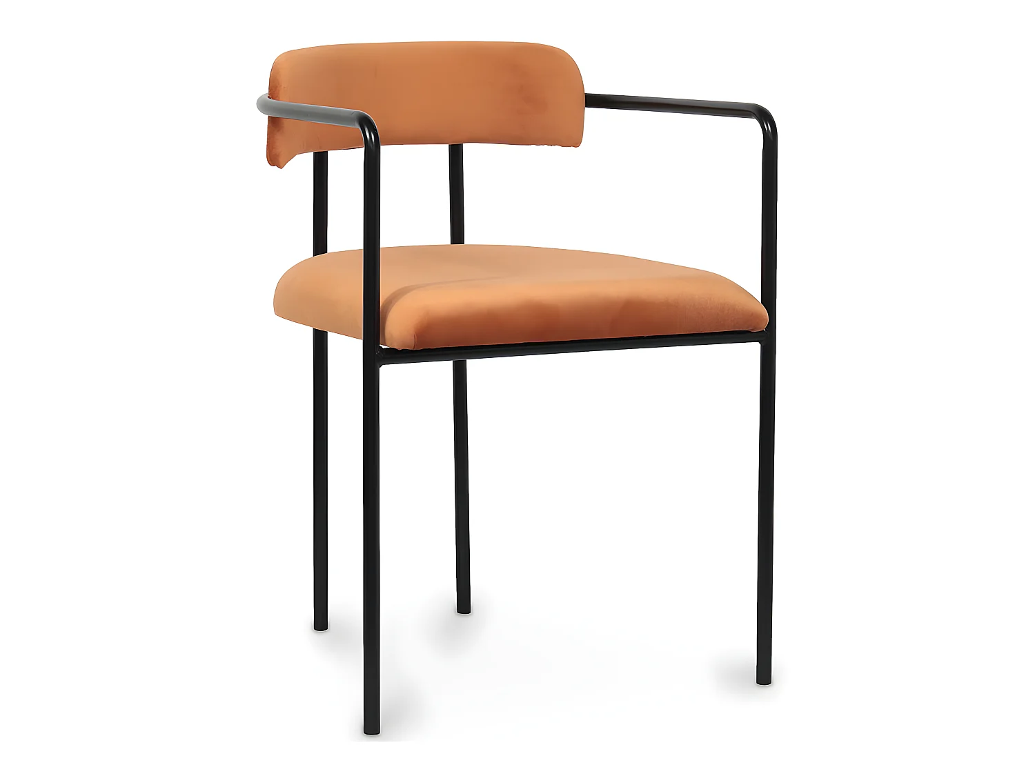 Chaise de salle à manger tapissée - Velours - Garne Orange