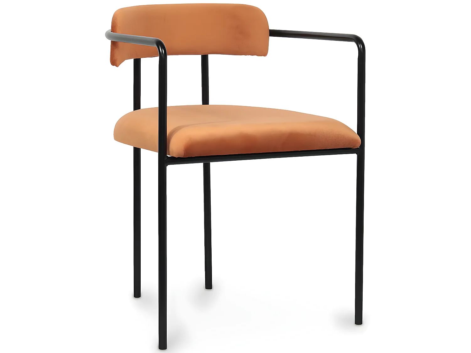 Chaise de salle à manger tapissée - Velours - Garne Orange