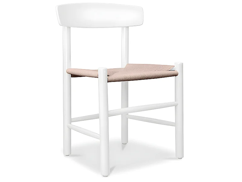 Chaise de salle à manger en bois - Style scandinave - Batsheva Blanc