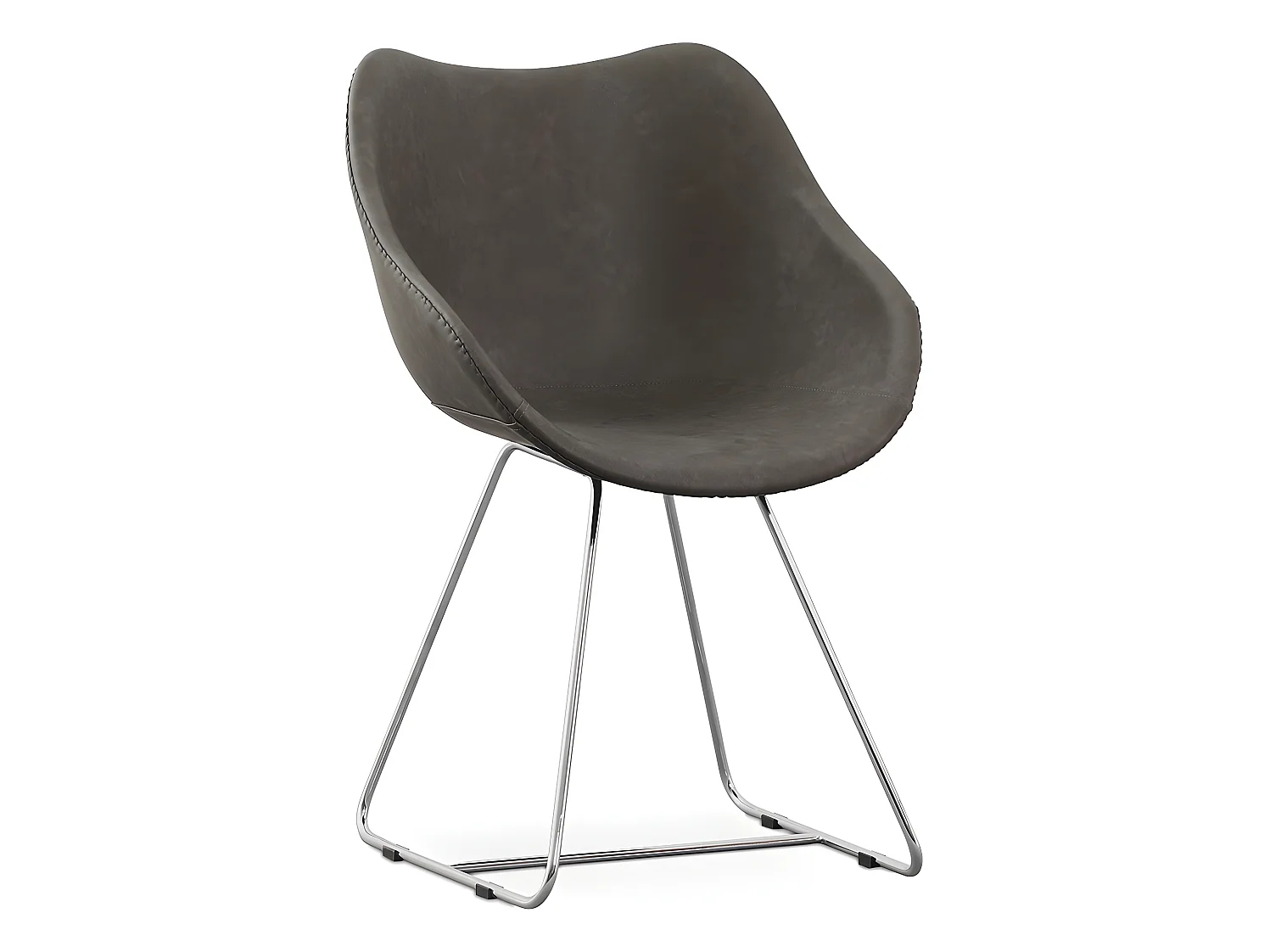 Chaise de salle à manger avec accoudoirs - Simili cuir - PU - Stylix - Noir - Clun Gris foncé