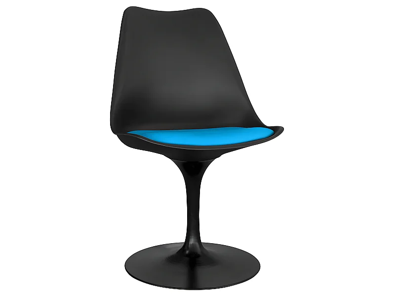 Chaise de salle à manger - Chaise pivotante noire - Tulip Turquoise