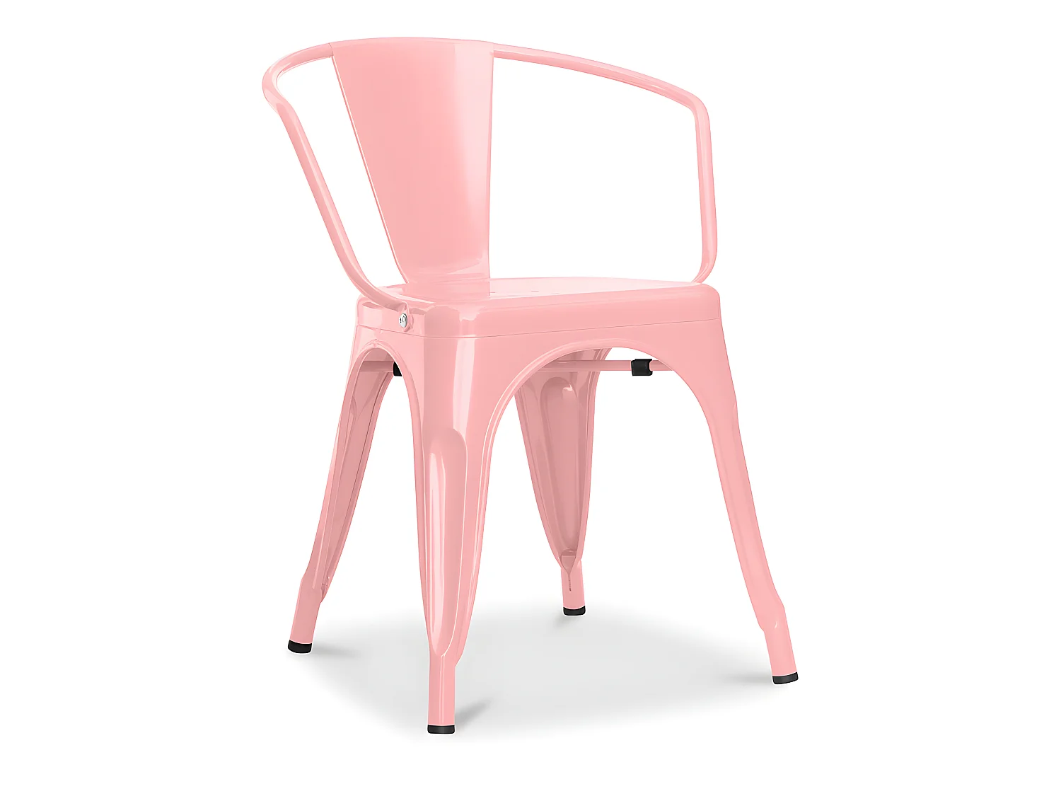 Chaise de salle à manger avec accoudoirs - Acier - Nouvelle édition - Stylix Rose