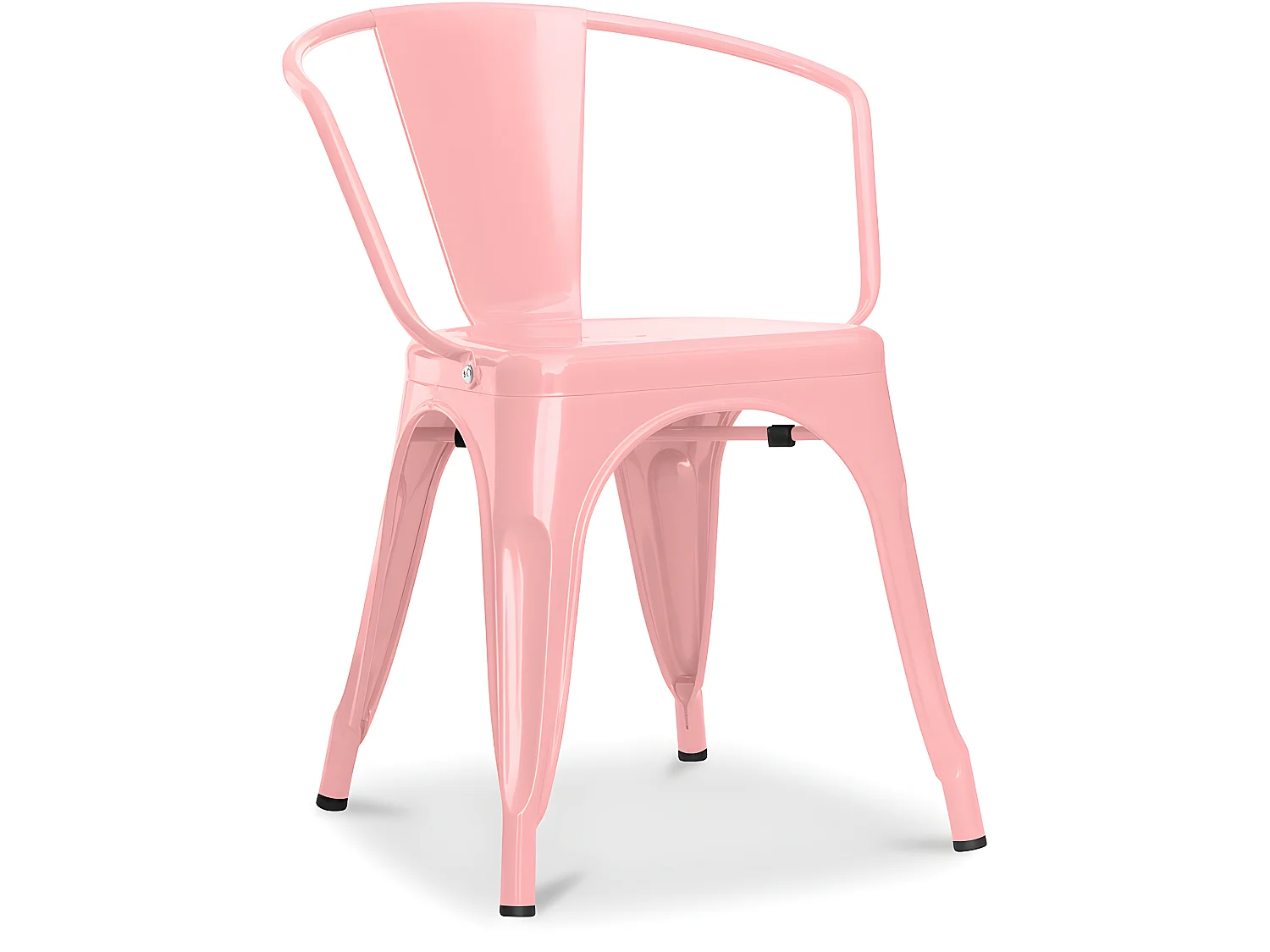 Chaise de salle à manger avec accoudoirs - Acier - Nouvelle édition - Stylix Rose