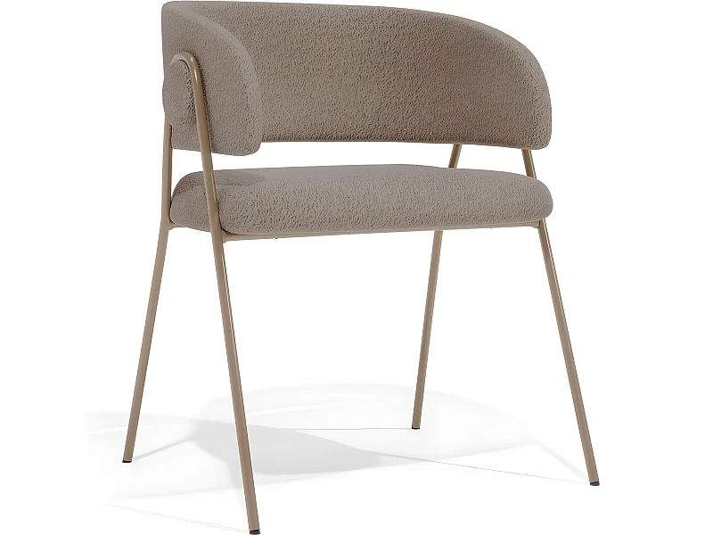 Chaise de salle à manger - Revêtue de tissu bouclé - Charke Taupe