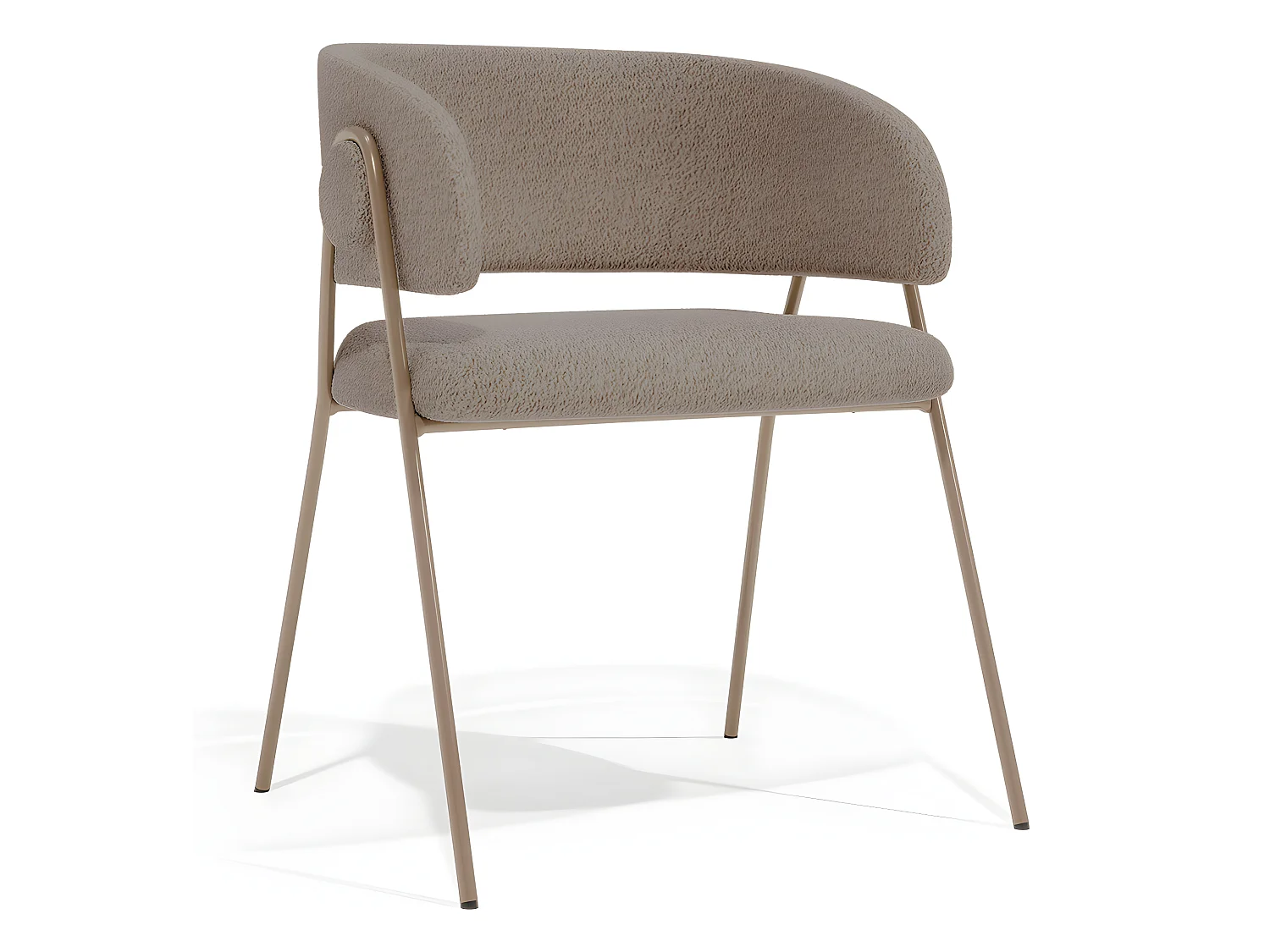 Chaise de salle à manger - Revêtue de tissu bouclé - Charke Taupe