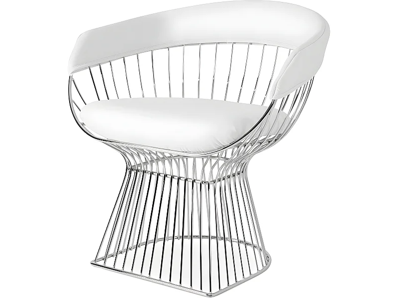 Silla de Comedor con Reposabrazos - Cuero y Metal - Barrel