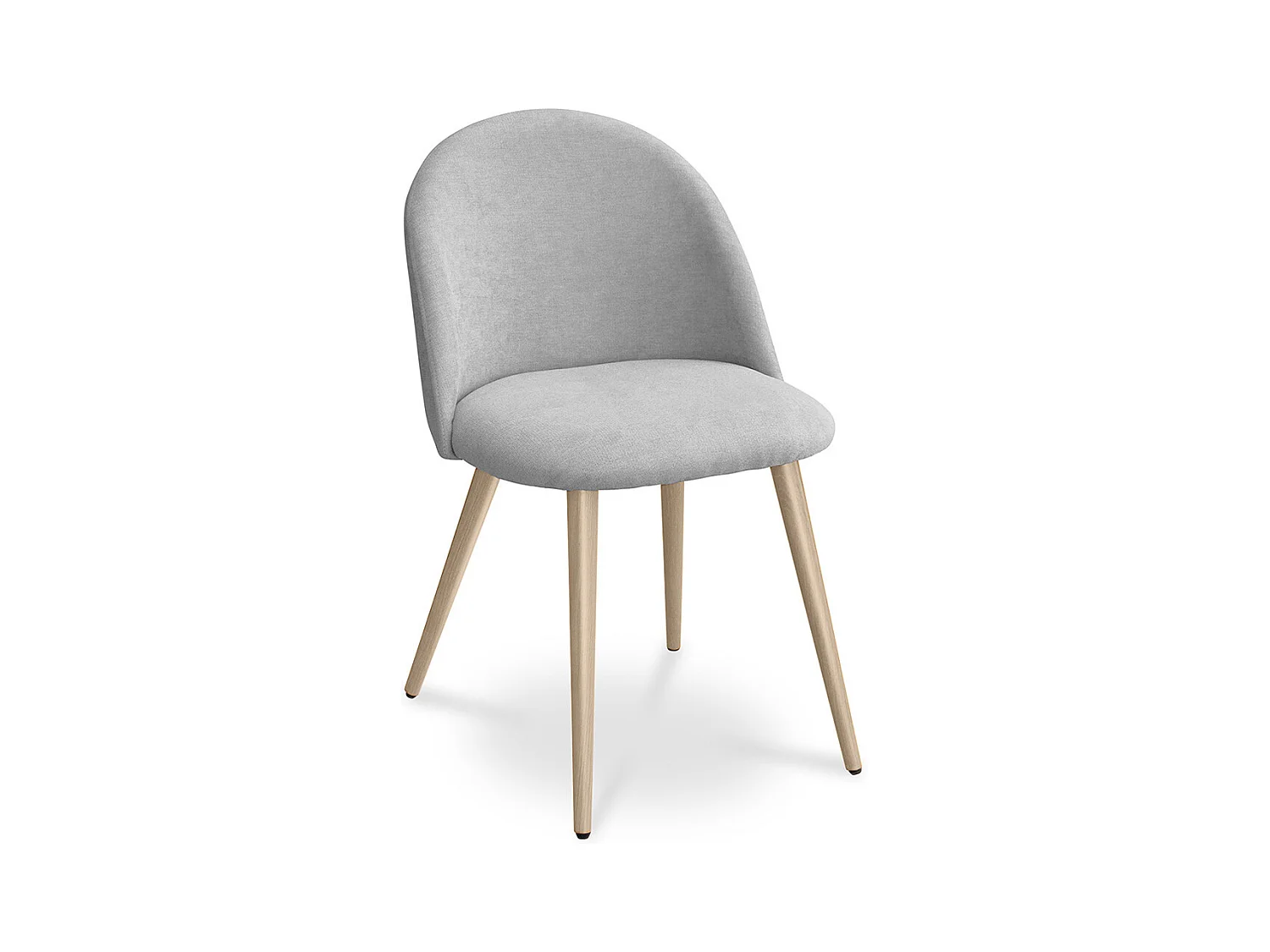 Chaise de salle à manger - Tapissée en tissu - Style scandinave - Evelyne Gris clair