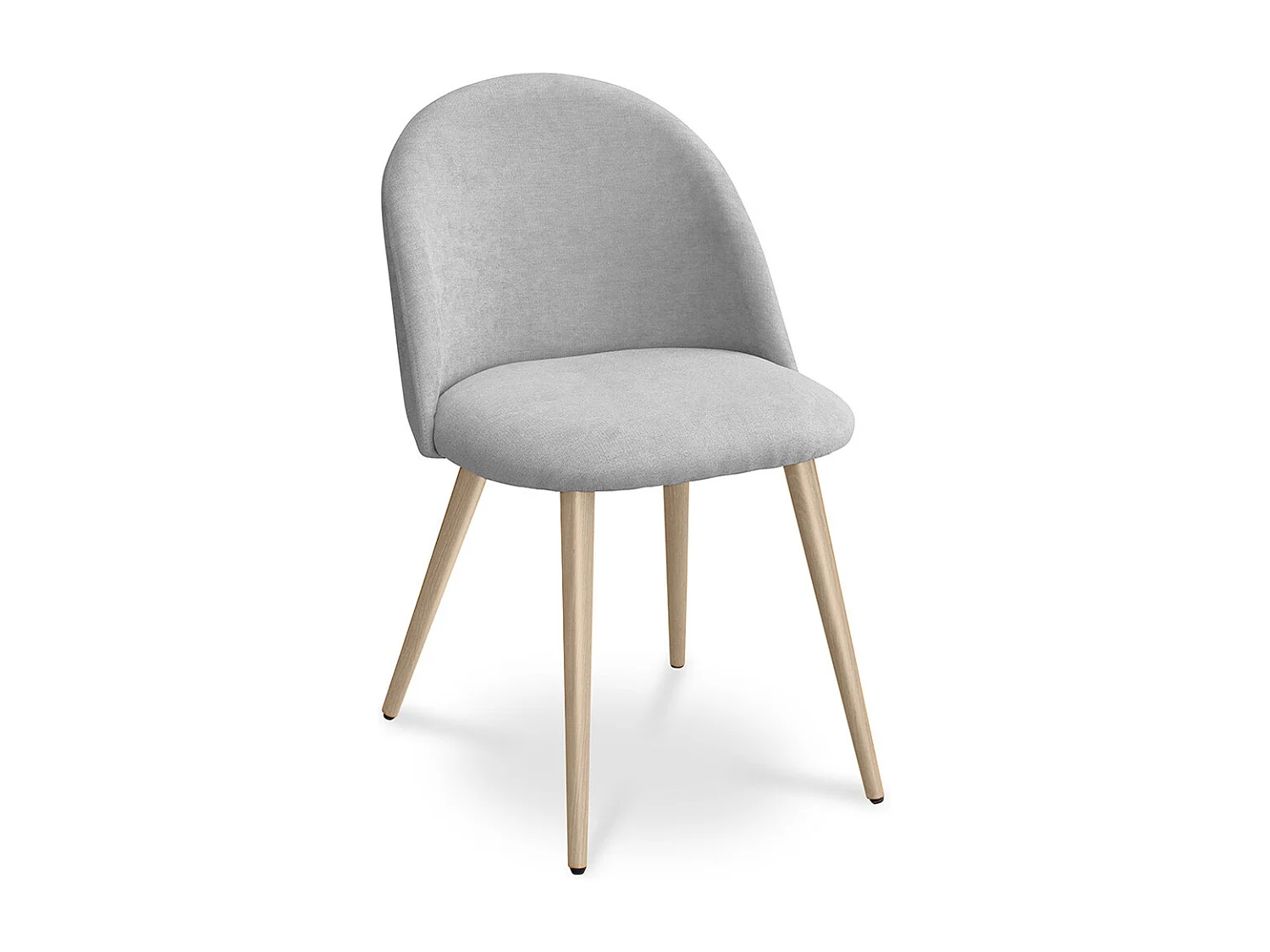 Chaise de salle à manger - Tapissée en tissu - Style scandinave - Evelyne Gris clair