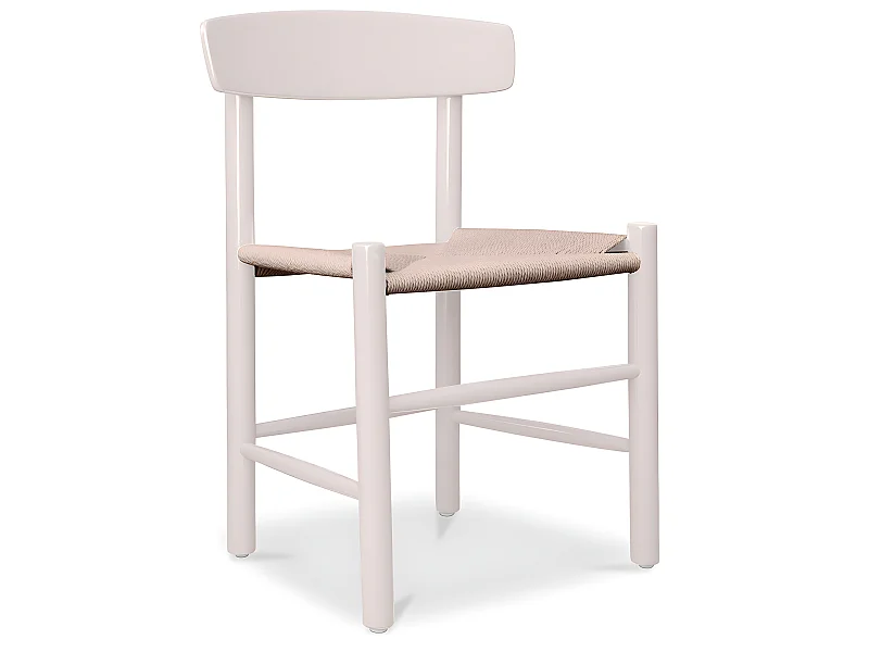 Chaise de salle à manger en bois - Style scandinave - Batsheva Ivoire