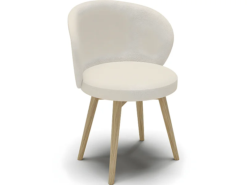 Fauteuil En Bouclette Fausse Fourrure Tapissée - Boucles Blanches - Yuna Blanc