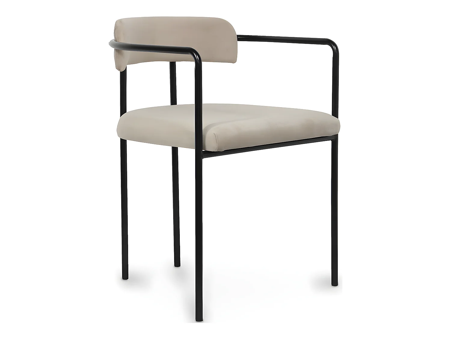 Chaise de salle à manger tapissée - Velours - Garne Taupe