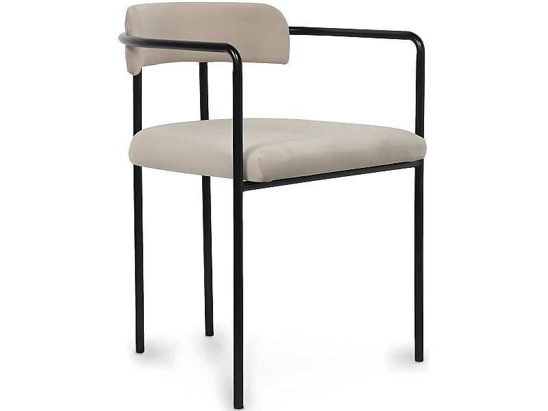 Chaise de salle à manger tapissée - Velours - Garne Taupe