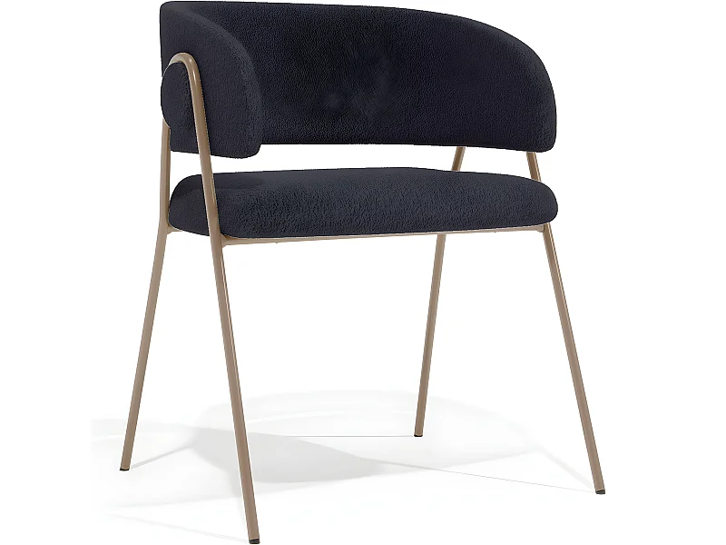 Chaise de salle à manger - Revêtue de tissu - Roaw Gris foncé