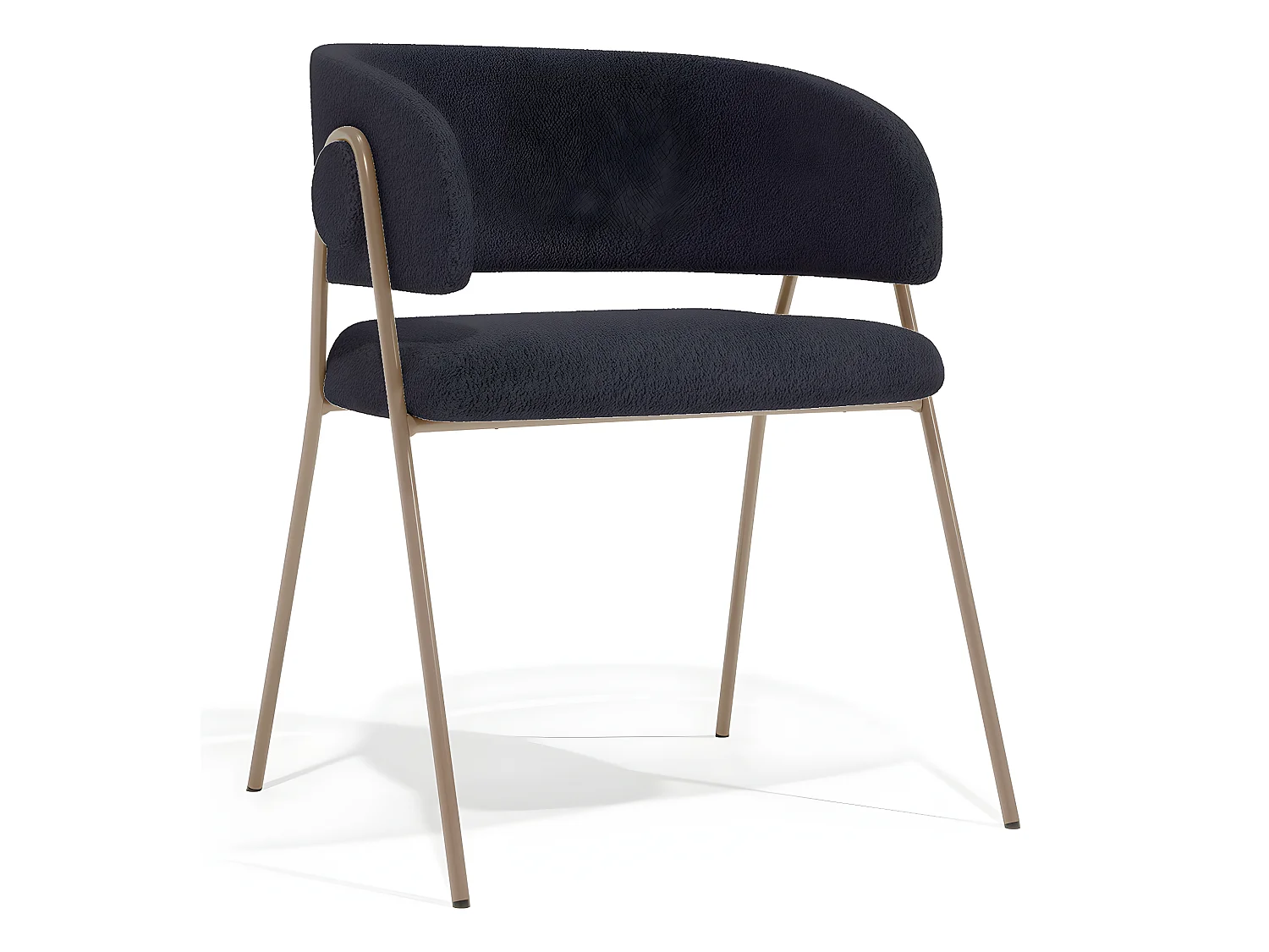 Chaise de salle à manger - Revêtue de tissu - Roaw Gris foncé