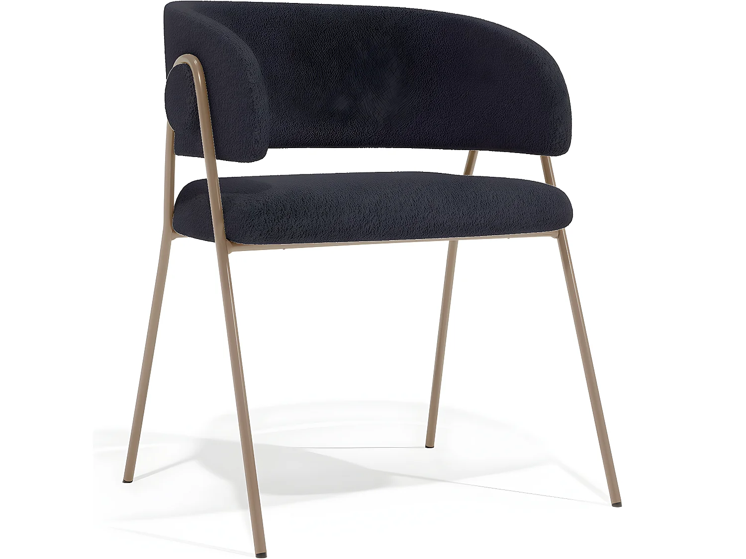 Chaise de salle à manger - Revêtue de tissu - Roaw Gris foncé