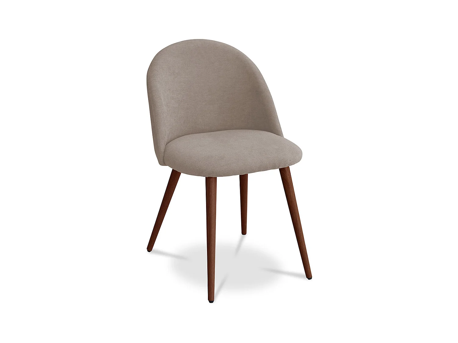 Chaise de salle à manger - Tapissée en tissu - Style scandinave - Evelyne Taupe