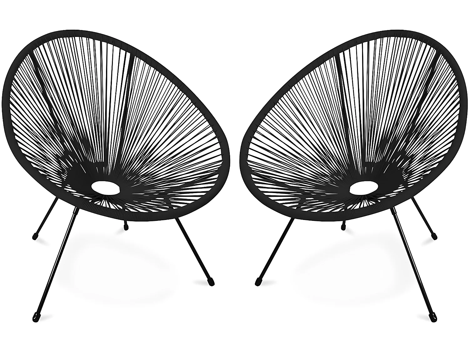 Pack Fauteuil Acapulco x2 - Piétement Noir - Nouvelle Édition Noir