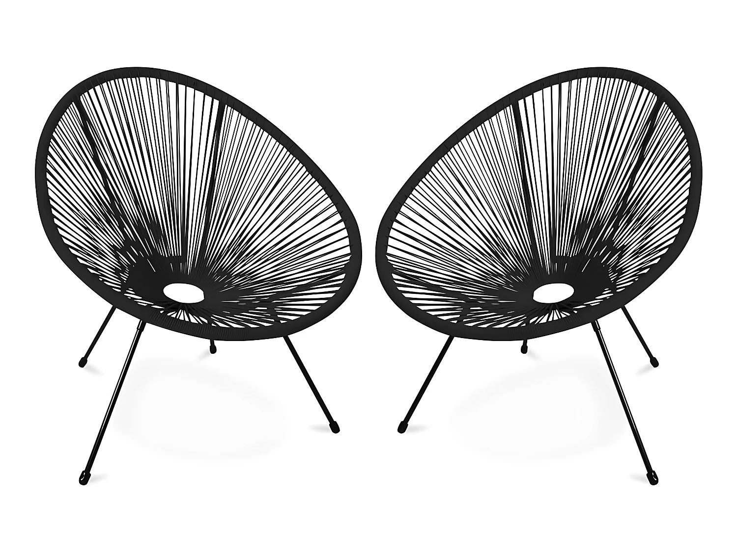 Pack Fauteuil Acapulco x2 - Piétement Noir - Nouvelle Édition Noir