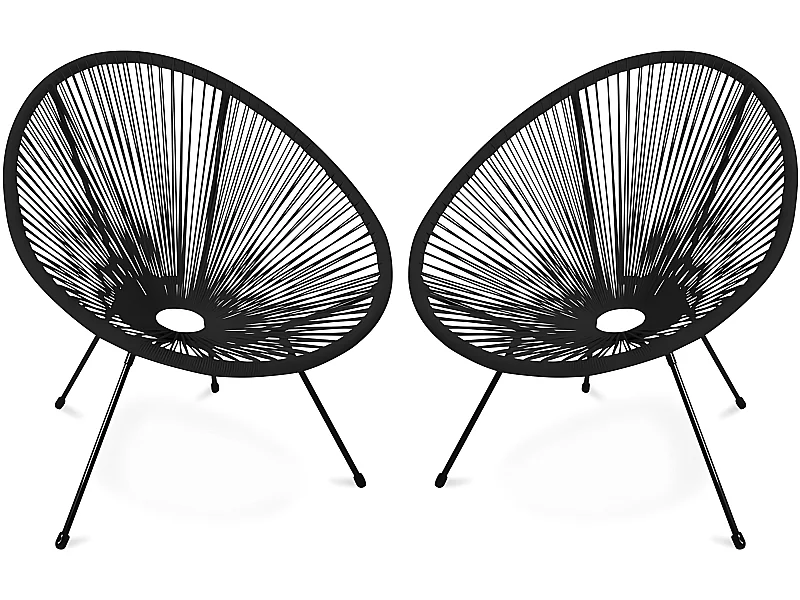 Pack Acapulco Stuhl x2 -  Schwarz Stuhlbeine - Neue Edition