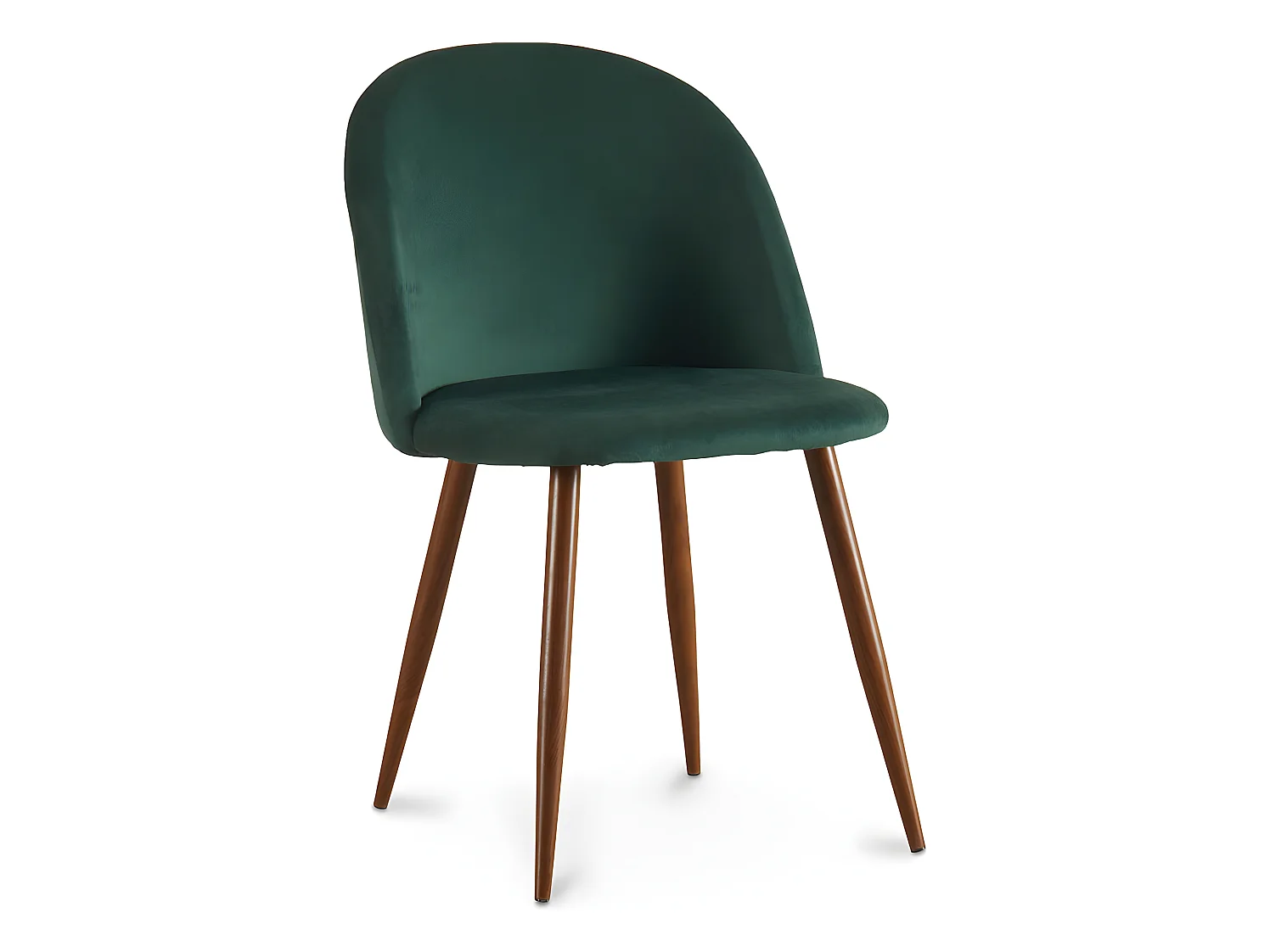 Chaise de salle à manger - Tapissée de velours - Design scandinave - Evelyne Vert foncé