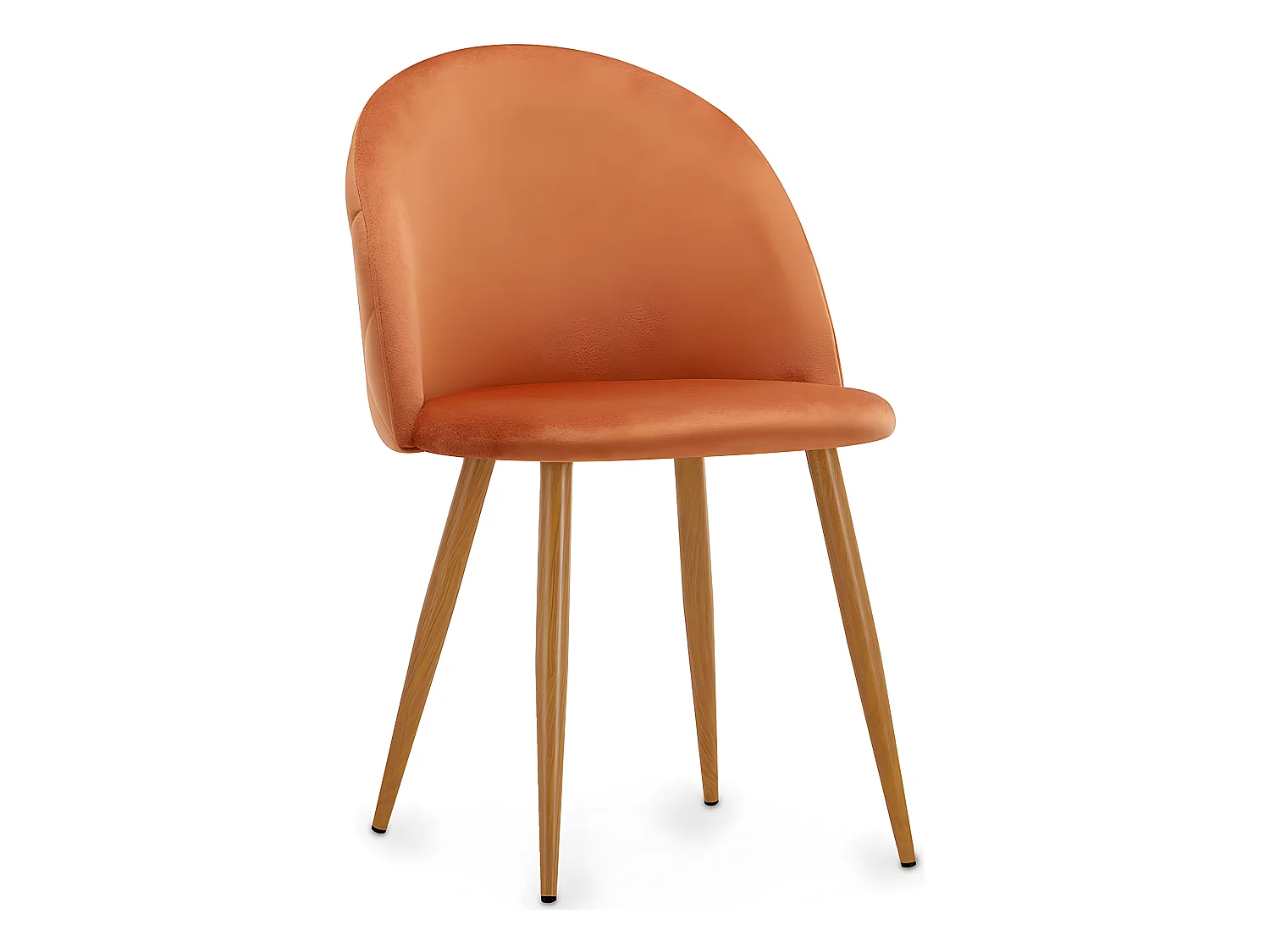 Chaise de Salle à Manger - Revêtue de Velours - Dossier avec Motif - Evelyne Orange rougeâtre