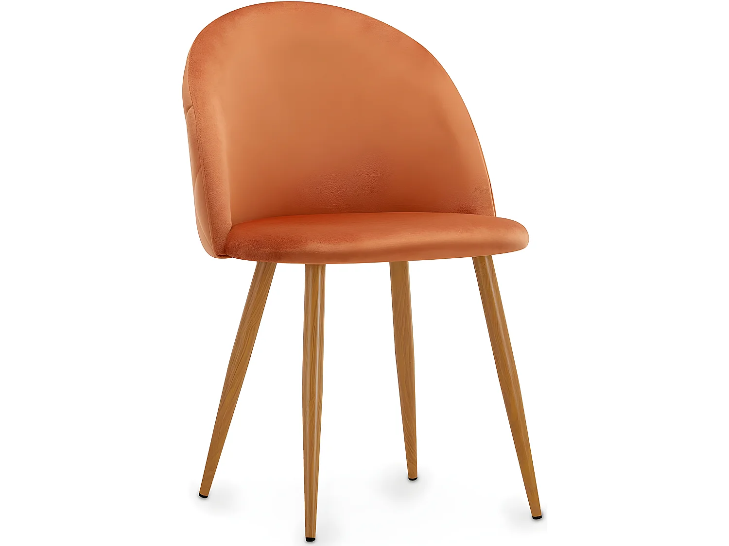 Chaise de Salle à Manger - Revêtue de Velours - Dossier avec Motif - Evelyne Orange rougeâtre